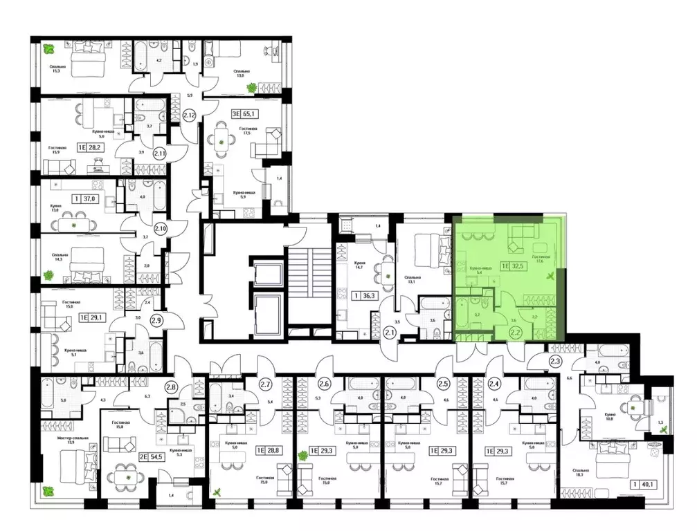 Студия Московская область, Пушкино Пушкино Град жилой комплекс (32.5 ... - Фото 2