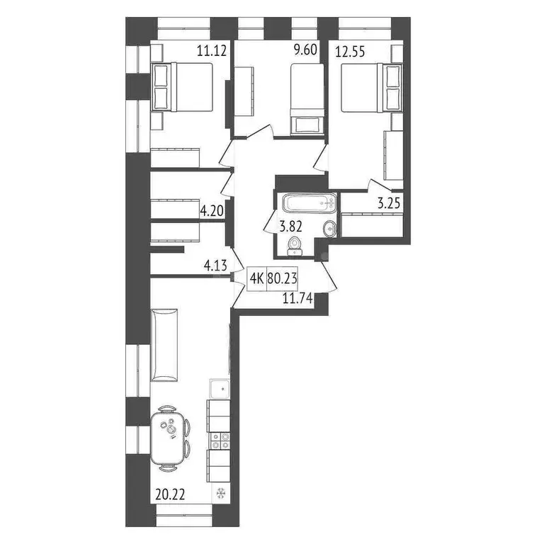 Продаётся 3-к квартира, 81.05 м - Фото 0