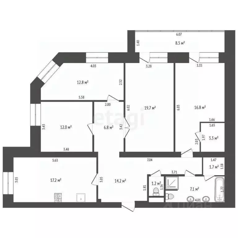 4-к кв. Башкортостан, Стерлитамак ул. Карла Маркса, 152 (115.1 м) - Фото 2