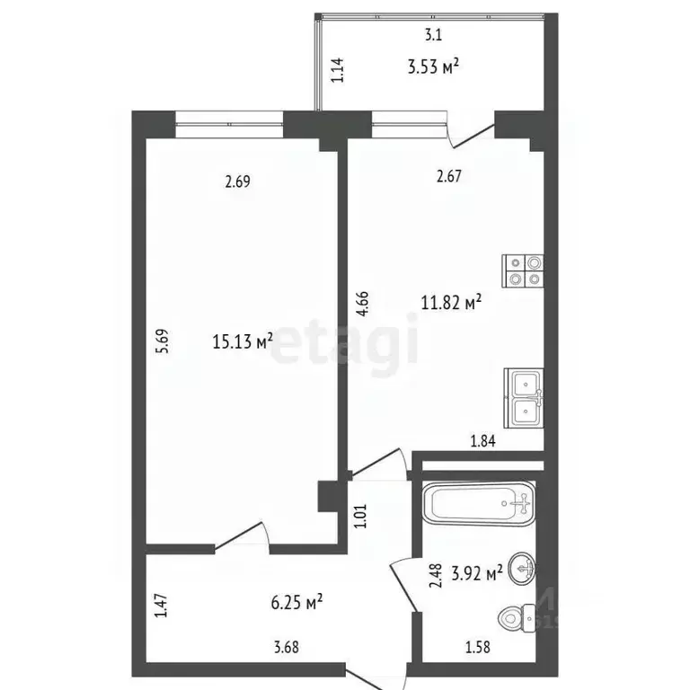 1-к кв. Саха (Якутия), Якутск 203-й мкр, 25 (37.1 м) - Фото 2