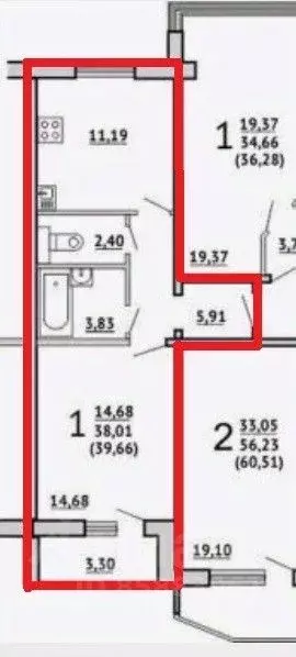 1-к кв. Брянская область, Брянск ул. Костычева, 86 (39.7 м) - Фото 1