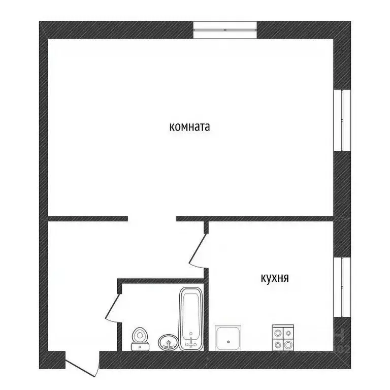 1-к кв. Ленинградская область, Кириши просп. Ленина, 4 (31.5 м) - Фото 2