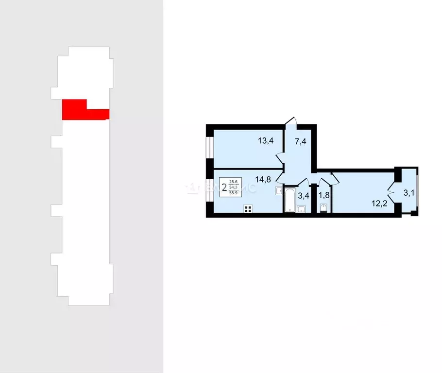 2-к кв. Владимирская область, Суздаль Советская ул., 61 (55.9 м) - Фото 2