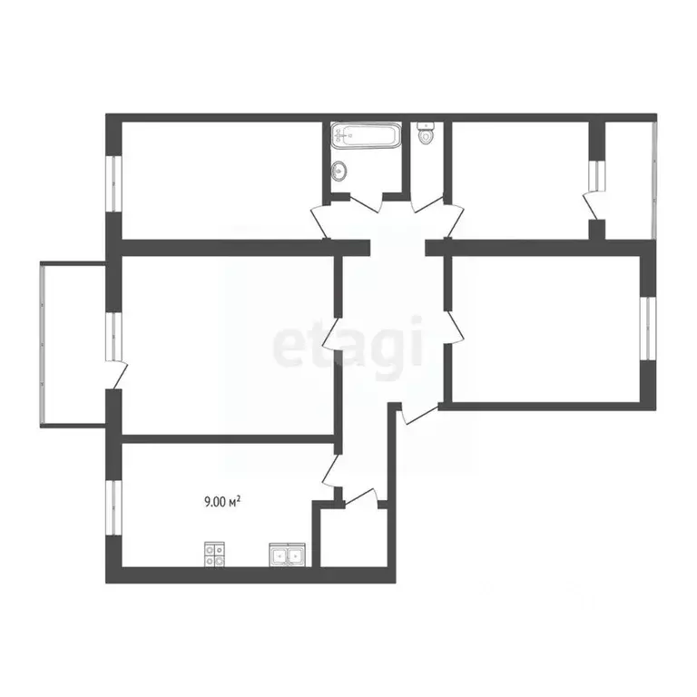 4-к кв. Тюменская область, Тюмень Полевая ул., 27 (82.4 м) - Фото 2
