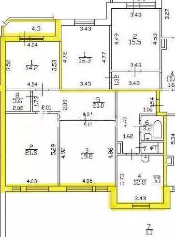 3-к. квартира, 97 м, 8/9 эт. - Фото 0