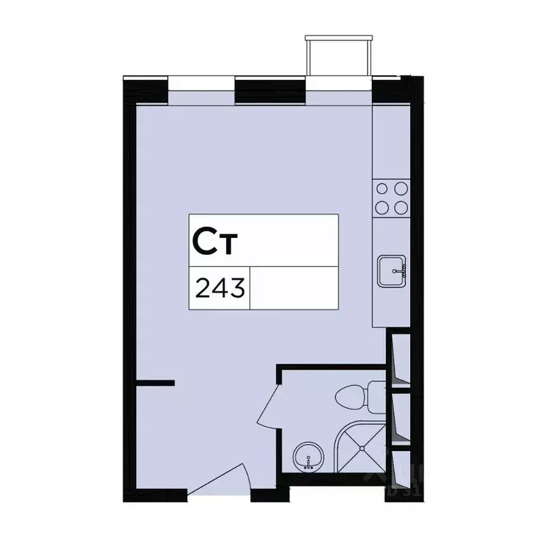 Квартира, студия, 24.5 м - Фото 1