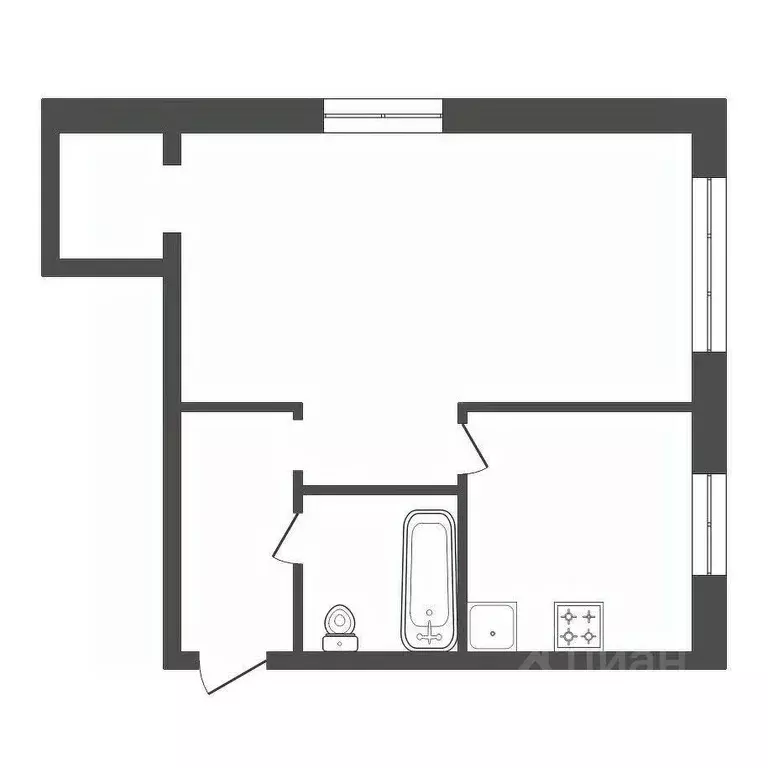 1-к кв. Красноярский край, Красноярск ул. Профсоюзов, 56 (32.0 м) - Фото 2