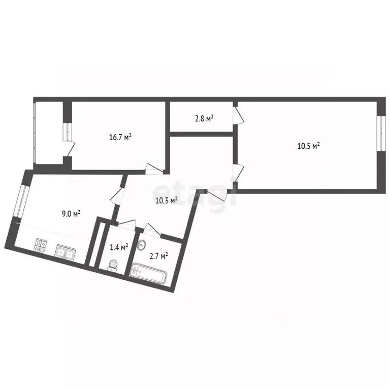 2-к кв. Московская область, Химки ул. Германа Титова, 10 (55.0 м) - Фото 2