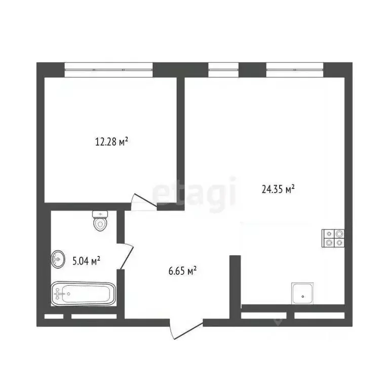 1-к кв. Тюменская область, Тюмень ул. Николая Машарова, 2 (49.6 м) - Фото 2