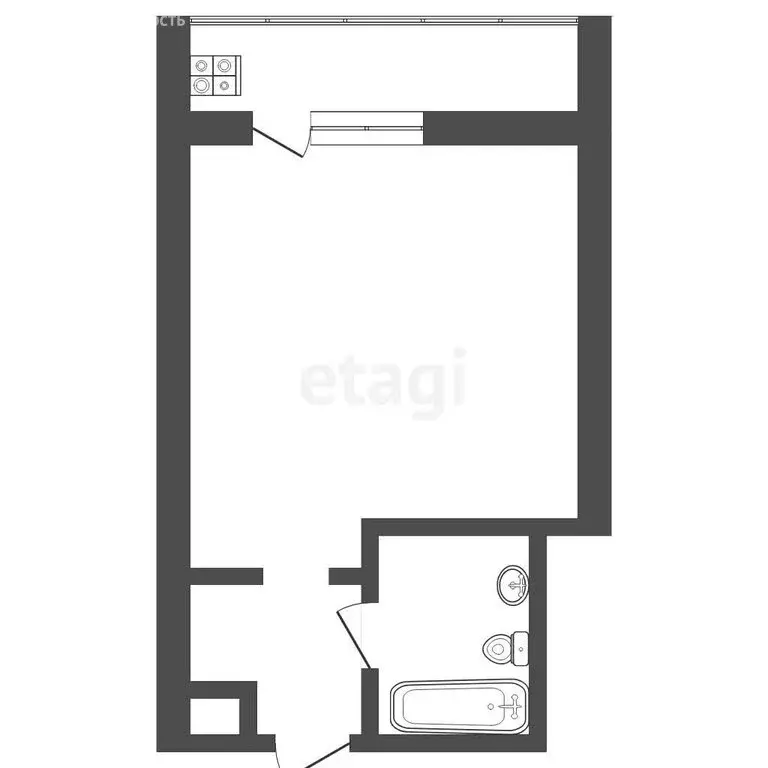 Квартира-студия: Тюмень, улица 30 лет Победы, 105 (14.8 м) - Фото 1