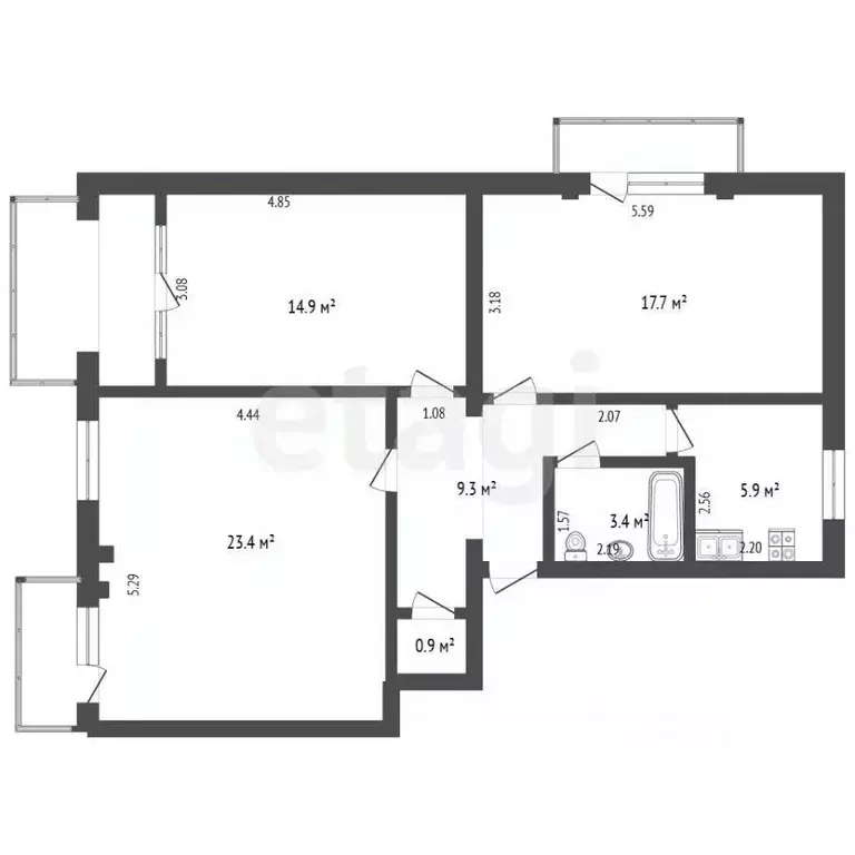4-к кв. Крым, Красноперекопск 1-й мкр, 23 (75.5 м) - Фото 2