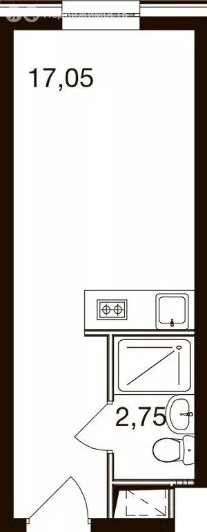 Квартира-студия: Новоивановское, Западная улица, 85 (19.9 м) - Фото 1