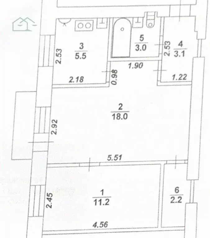 2-к кв. Воронежская область, Воронеж ул. Куколкина, 1 (43.0 м) - Фото 1