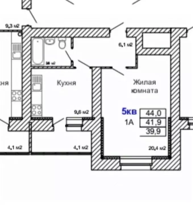 1-к кв. Тамбовская область, Тамбов ул. Чичерина, 7к2 (39.9 м) - Фото 2