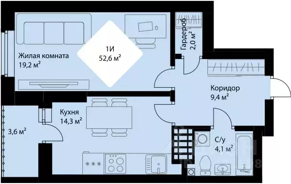 1-к кв. Свердловская область, Екатеринбург Эльмаш жилрайон, Веер Парк ... - Фото 0