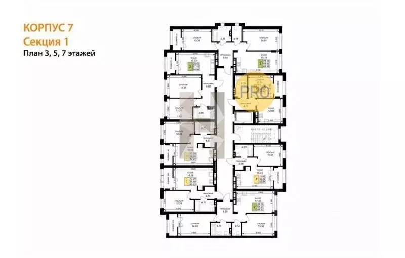 2-к кв. Калининградская область, Гурьевск Включи жилой комплекс (59.22 ... - Фото 2