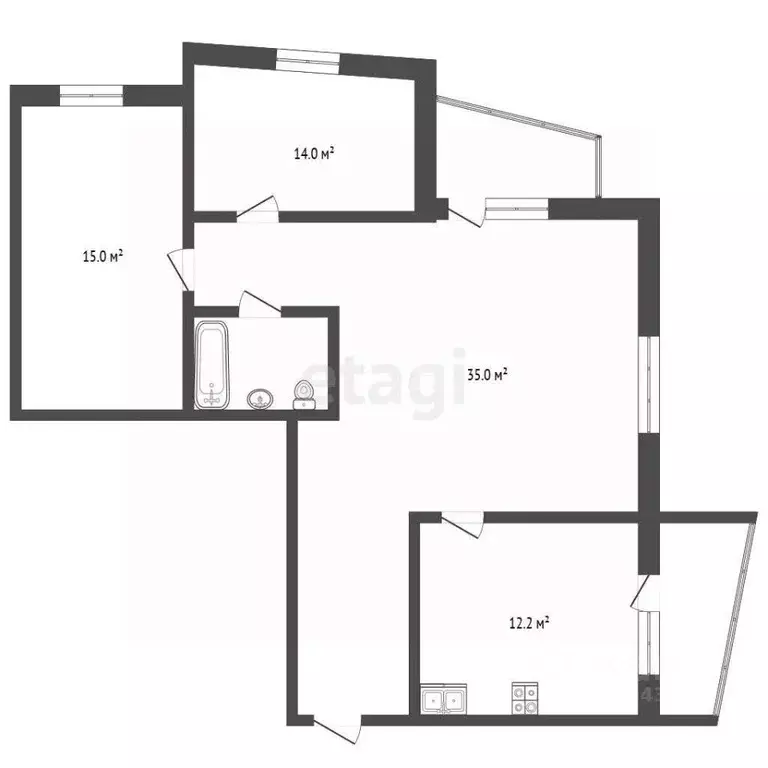 3-к кв. Мордовия, Саранск Коммунистическая ул., 123А (89.6 м) - Фото 1