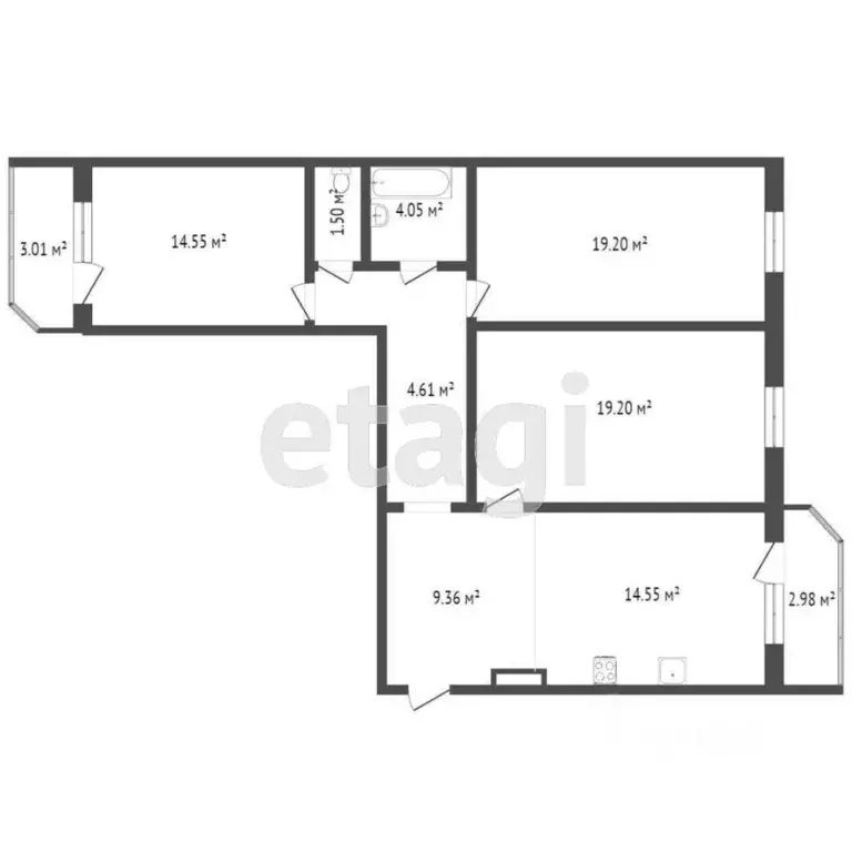 3-к кв. Тюменская область, Тюмень Кремлевская ул., 112к2 (90.0 м) - Фото 2