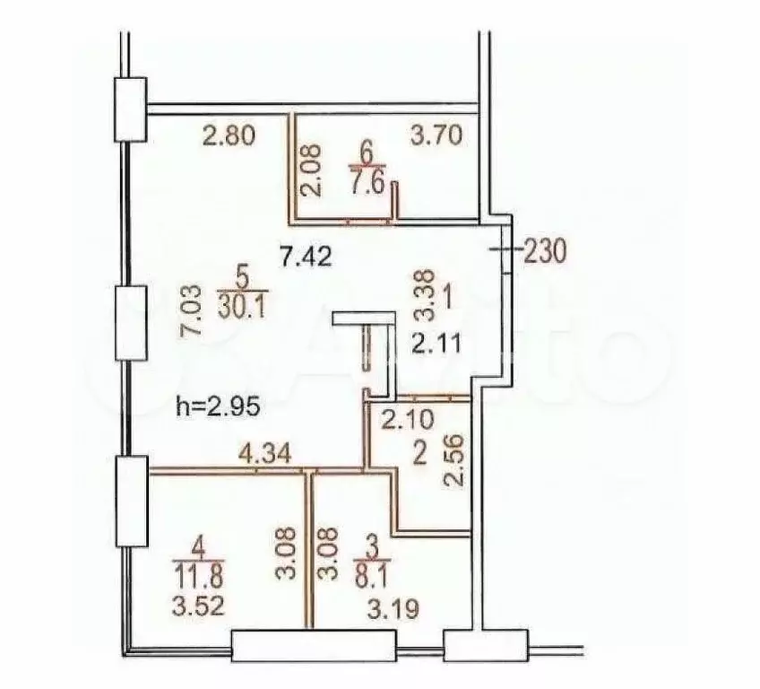 3-к. квартира, 69,2 м, 22/30 эт. - Фото 0