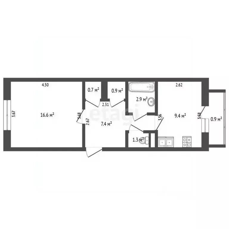 1-к кв. Крым, Феодосия бул. Старшинова, 27 (39.5 м) - Фото 2