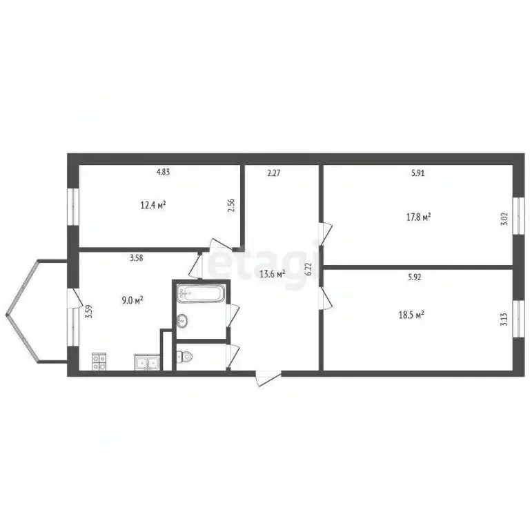 3-к кв. Белгородская область, Белгородский район, Дубовское с/пос, ... - Фото 1