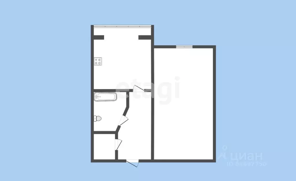1-к кв. Карачаево-Черкесия, Черкесск Парковая ул., 3 (30.0 м) - Фото 1