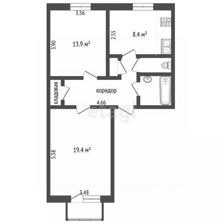 2-к кв. Ярославская область, Ярославль ул. Майорова, 5 (48.0 м) - Фото 1