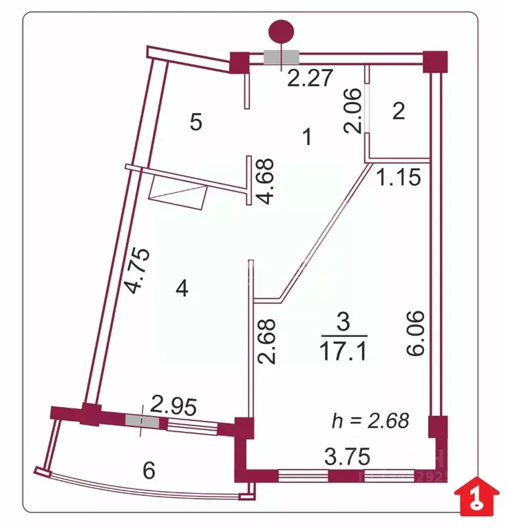 1-к кв. Омская область, Омск ул. Маршала Жукова, 101к1/37 (43.4 м) - Фото 1