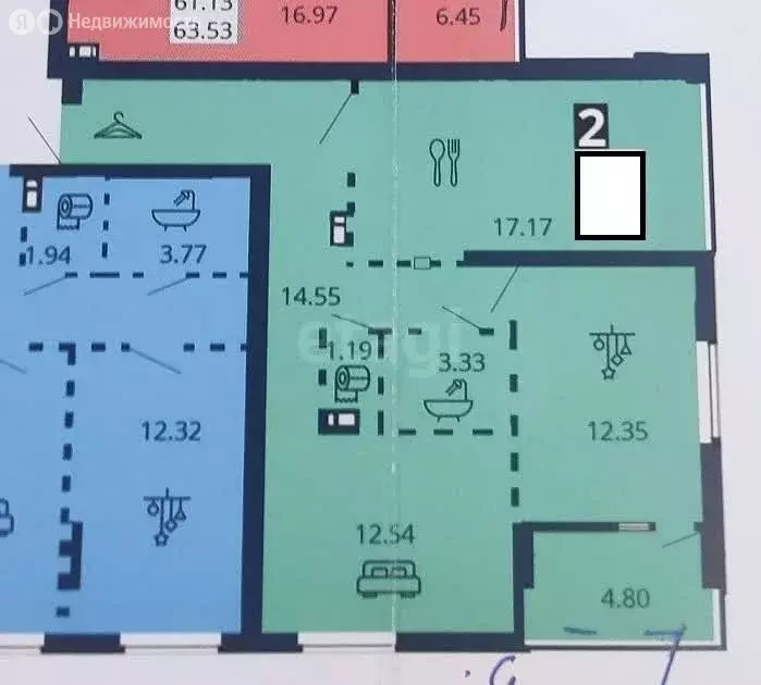 2-комнатная квартира: Липецк, улица Нестерова, 9 (65.47 м) - Фото 1