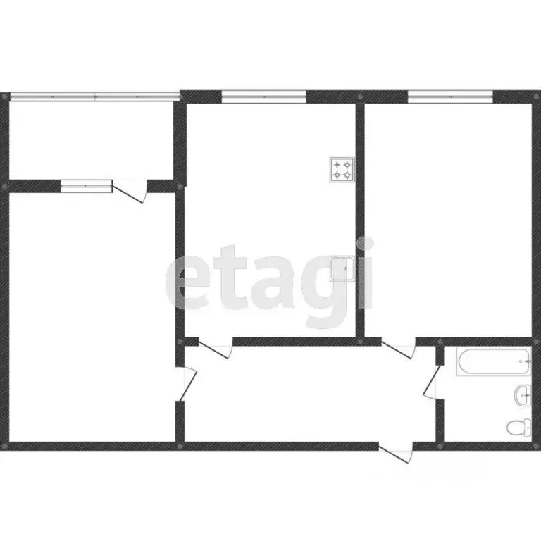 2-к кв. Воронежская область, Рамонский район, с. Ямное ул. Генерала ... - Фото 2