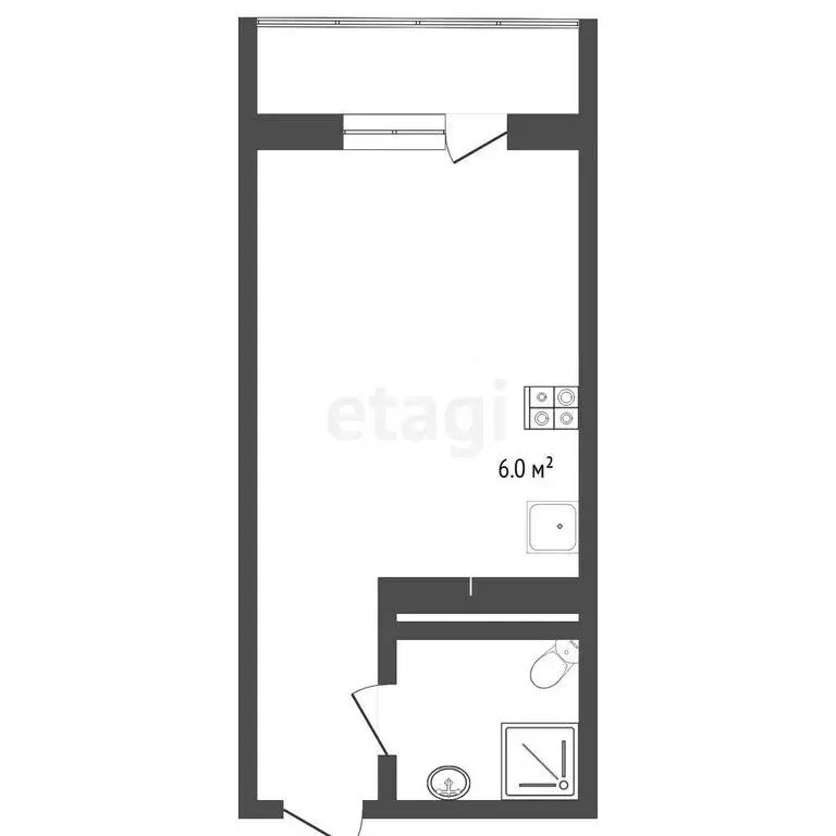 Квартира-студия: Тюмень, улица Тимофея Чаркова, 28 (20.7 м) - Фото 1