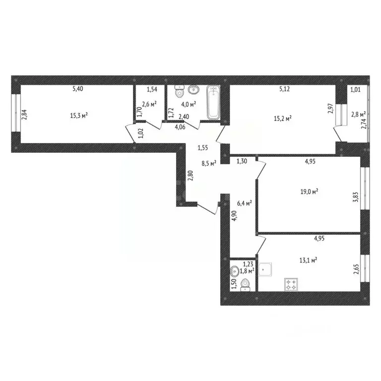4-к кв. Башкортостан, Уфа ул. Гафури, 56 (85.9 м) - Фото 2