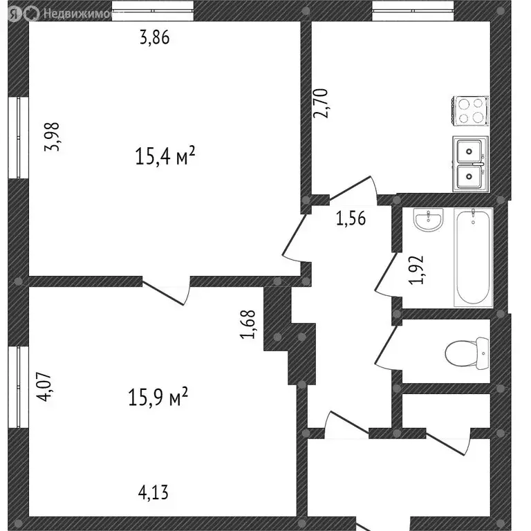 2-комнатная квартира: Нижний Тагил, Садовая улица, 2 (50.5 м) - Фото 1