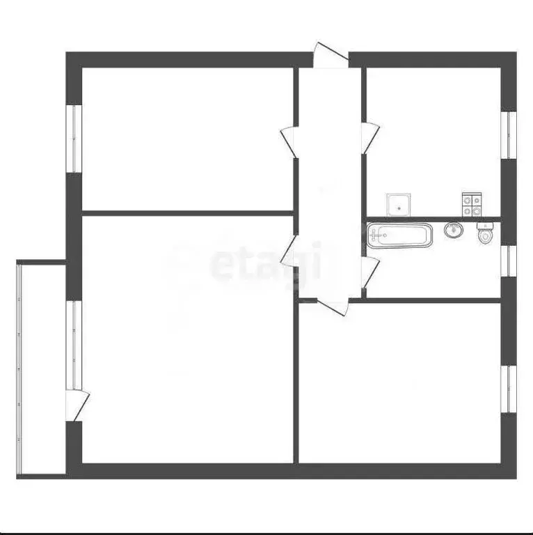 3-комнатная квартира: Воронеж, улица 9 Января, 192 (55.9 м) - Фото 1