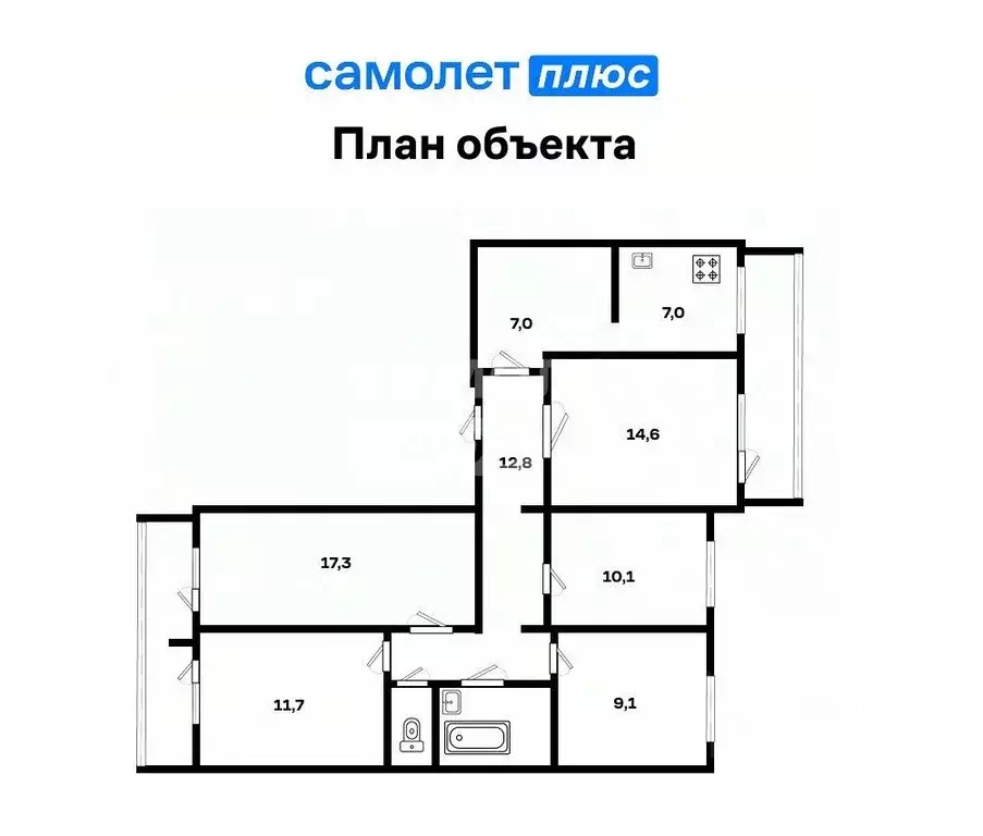 4-к кв. Свердловская область, Екатеринбург ул. Исетская, 10 (94.7 м) - Фото 1