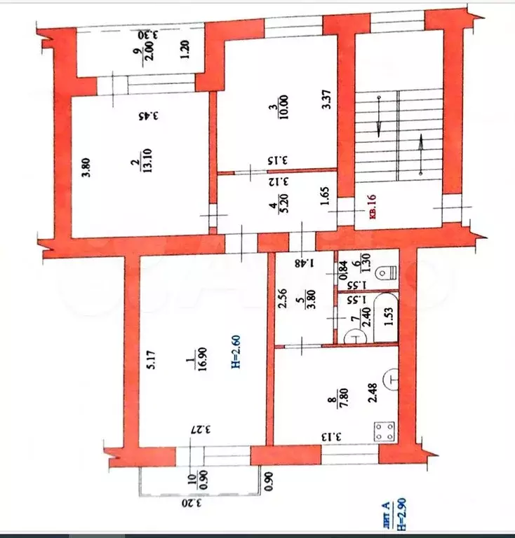 3-к. квартира, 60,5 м, 2/4 эт. - Фото 0