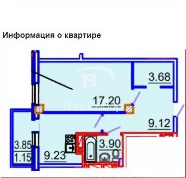 1-к кв. Ростовская область, Ростов-на-Дону просп. 40-летия Победы ... - Фото 1