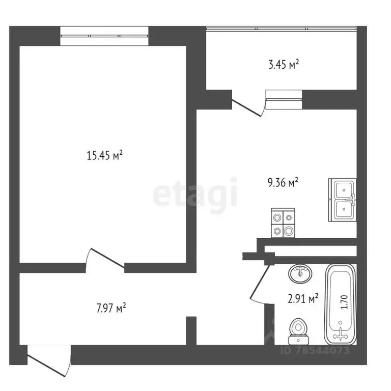 1-к кв. Оренбургская область, Оренбург ул. Юркина, 10 (38.6 м) - Фото 1