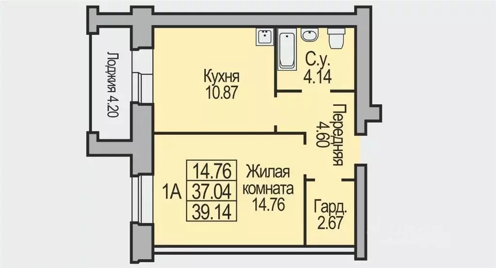 1-к кв. Новосибирская область, Бердск Южный мкр,  (39.14 м) - Фото 0