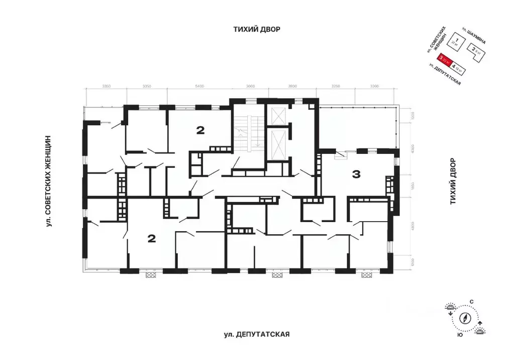 2-к кв. Свердловская область, Екатеринбург ул. Шаумяна, 11 (65.42 м) - Фото 2