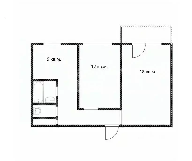 2-к кв. Томская область, Томск ул. Карла Ильмера, 21 (53.3 м) - Фото 1