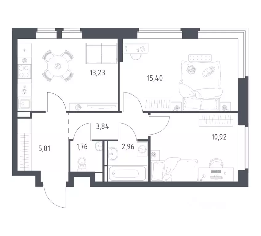 2-к кв. Московская область, Ленинский городской округ, д. Калиновка ... - Фото 1