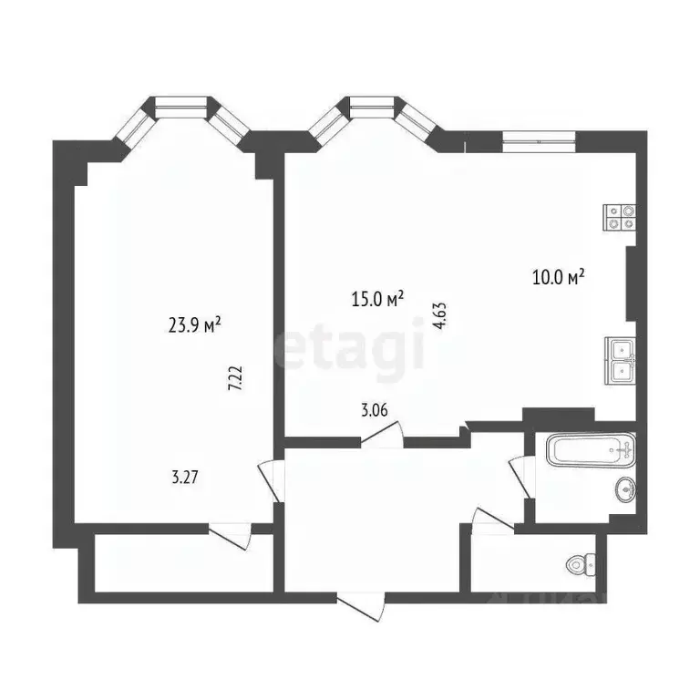 2-к кв. Ханты-Мансийский АО, Сургут просп. Мира, 55/1 (64.1 м) - Фото 1