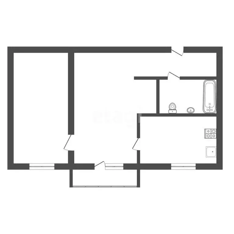 2-комнатная квартира: Тула, улица Гагарина, 4 (44.7 м) - Фото 0