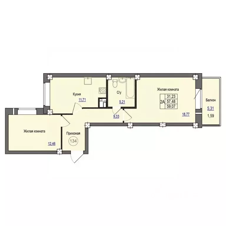 2-к кв. Псковская область, Псковский район, Завеличенская волость, д. ... - Фото 1