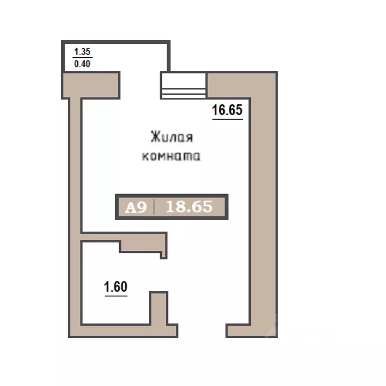Студия Красноярский край, Красноярск Новая Базаиха мкр,  (18.65 м) - Фото 0