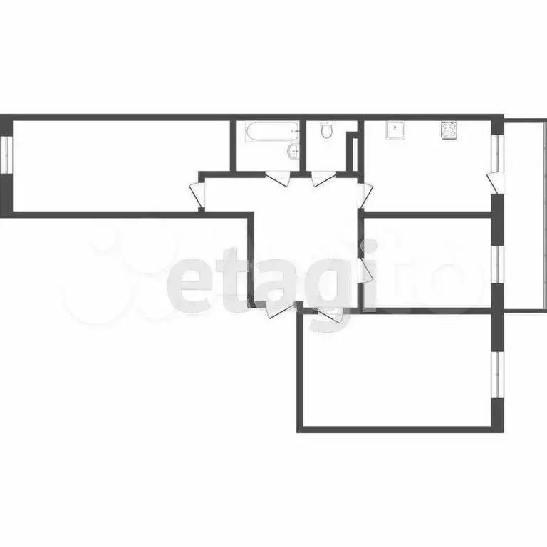 3-к. квартира, 80,2 м, 2/18 эт. - Фото 1