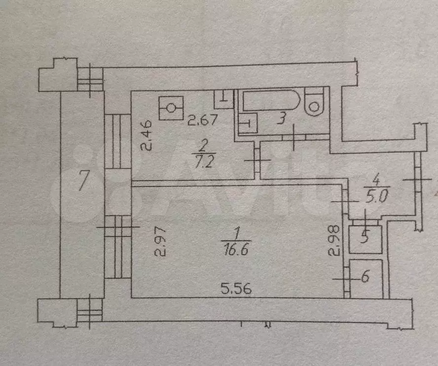 1-к. квартира, 33 м, 4/9 эт. - Фото 0
