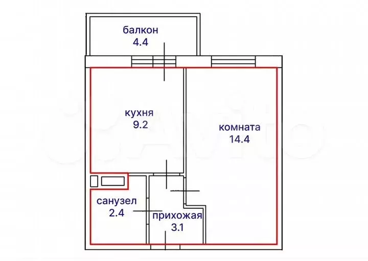 1-к. квартира, 29,1м, 11/19эт. - Фото 1