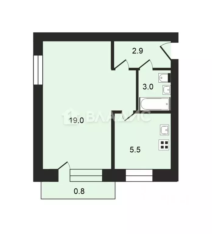 1-к кв. Нижегородская область, Нижний Новгород ул. Раевского, 7 (31.3 ... - Фото 2